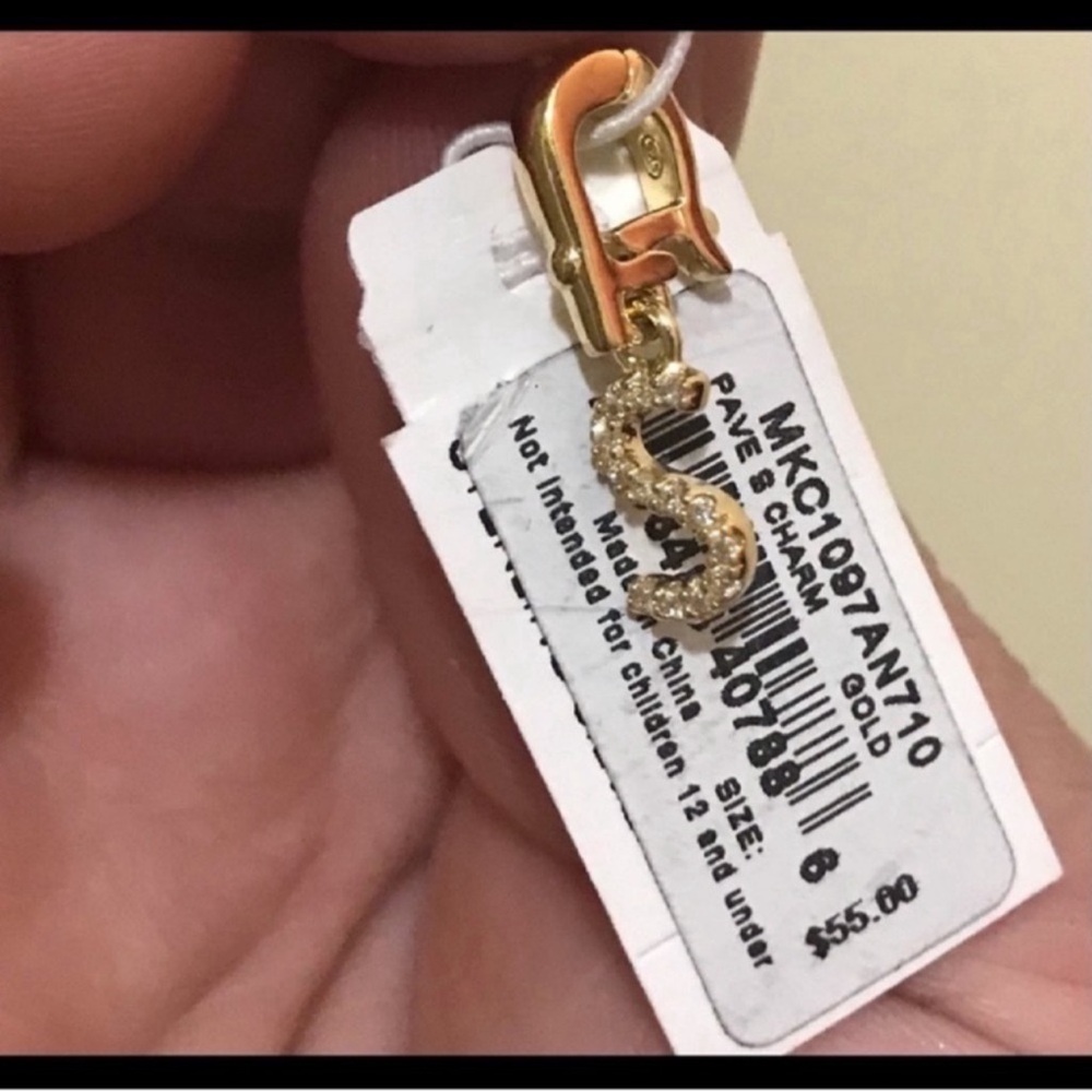 $55 New Authentici Michael Kors Initial S Gold Tone AG 925 Pendant - Picture 3 of 5